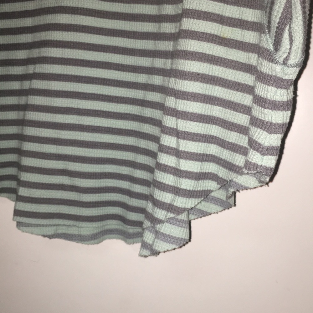 Free People Grey and Mint Strip Knit Top - Picture 6 of 8
